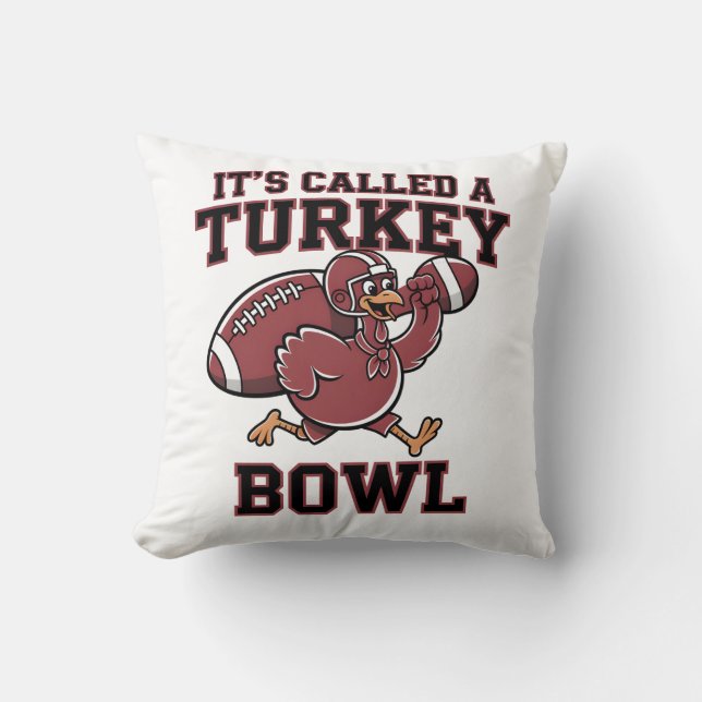 TURKEY BOWL FOOTBALL THANKSGIVING TEE CUSHION (Front)