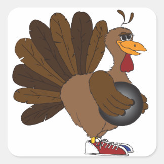 Turkey Bowl Square Sticker