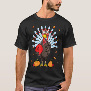 Turkey Bowling Hello Fall Cute Turkey Bowling Squa T-Shirt