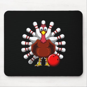 Turkey Bowling Players Bowlers Fall Vibes Thanksgi Mouse Mat