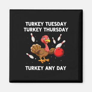 Turkey Bowling Thanksgiving Bowler Strike Spare Bo Magnet
