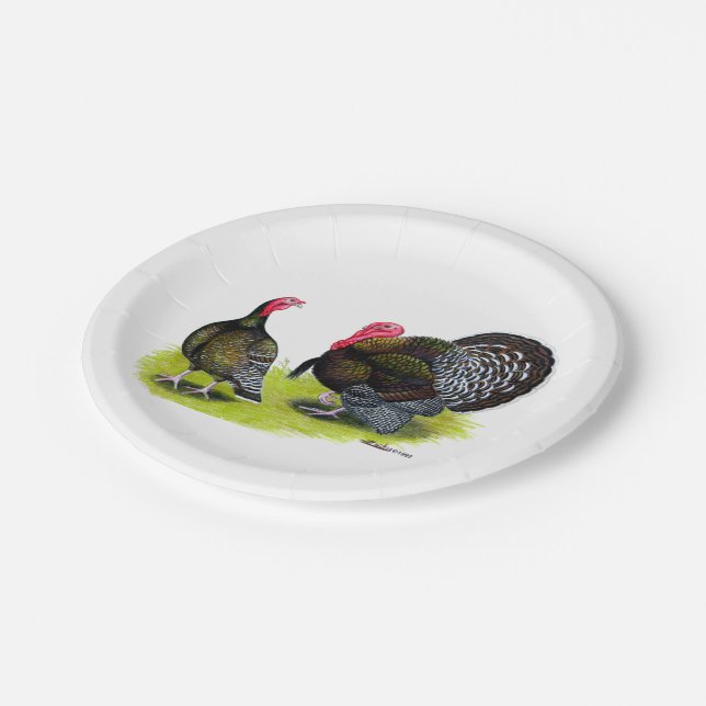 Turkey Broad Breasted Bronze Paper Plate (Angled)