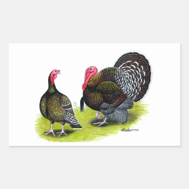 Turkey Broad Breasted Bronze Rectangular Sticker (Front)