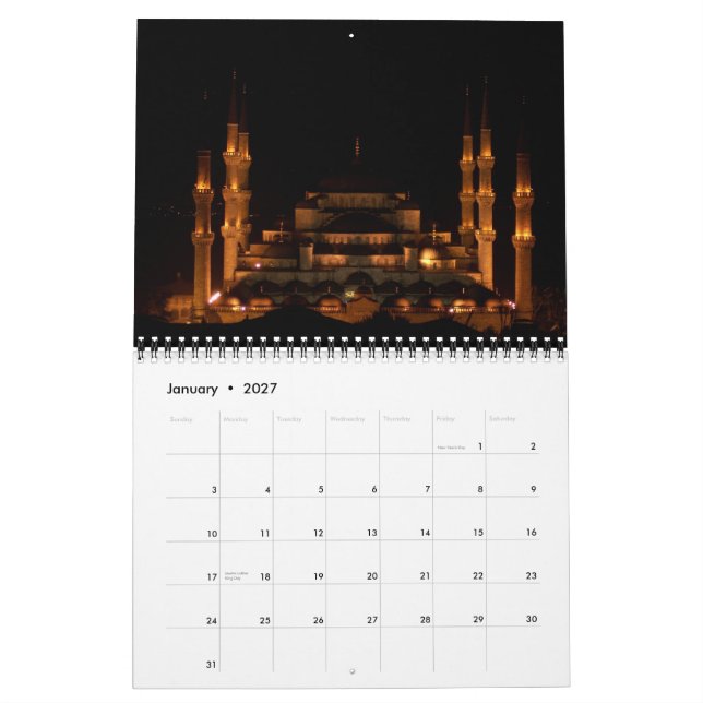 Turkey Calendar 001, Turkey2007 Calendar (Jan 2027)