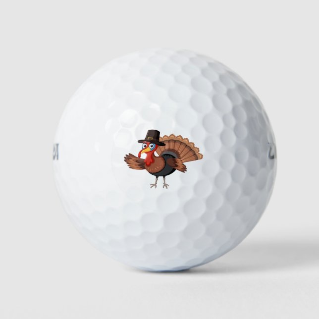 Turkey cartoon character golf balls (Front)