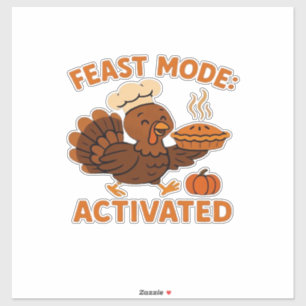 Turkey Chef with Pumpkin Pie Oversized T-Shirt.png
