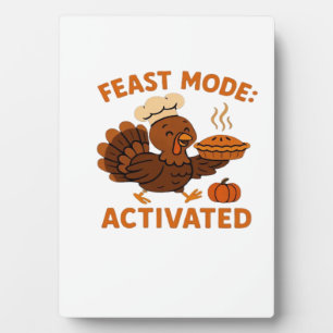 Turkey Chef with Pumpkin Pie Oversized T-Shirt.png Plaque