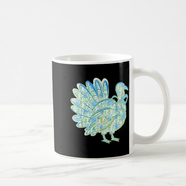 Turkey Chinoiserie Floral Coquette Bow Gobble Than Coffee Mug (Right)