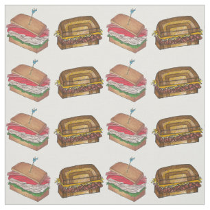 Turkey Club Reuben Diner Deli Sandwich Shop Foodie Fabric
