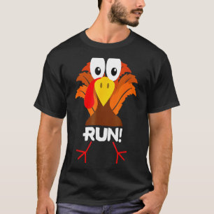 Turkey Costume Adult Running Face Turkey Trot T-Shirt