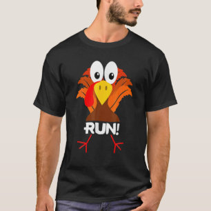 Turkey Costume Adult Running Face Turkey Trot T-Shirt