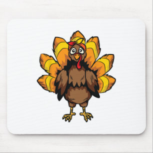 Turkey Costume Thanksgiving Day Cute Fall Autumn Mouse Mat