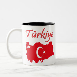 Turkey Country and Fan Design Two-Tone Coffee Mug