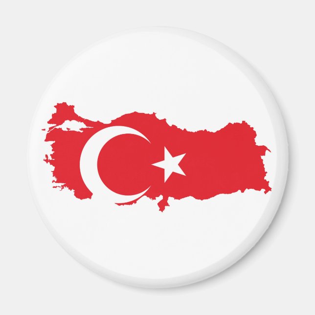 turkey country flag map shape symbol silhouette magnet (Front)
