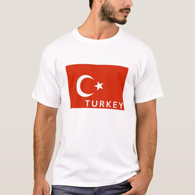 turkey country flag symbol name text T-Shirt (Front)