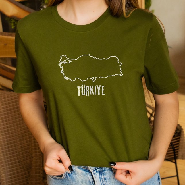 Turkey Country Map Turkish Border Line Land Shape T-Shirt (Creator Uploaded)