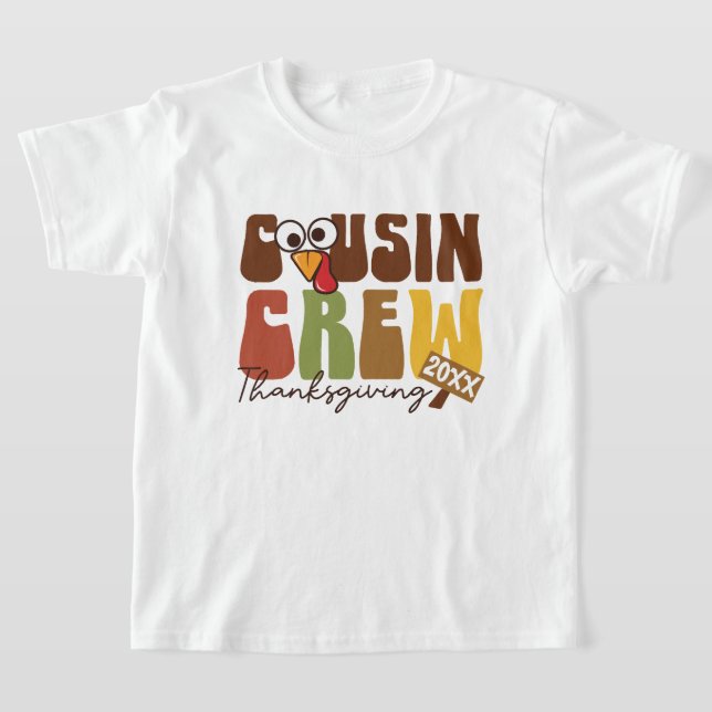 Turkey Cousin Crew - Cute Family Thanksgiving T-Shirt (Laydown)