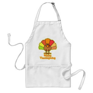 Turkey Cute Cartoon Happy Thanksgiving Design Standard Apron