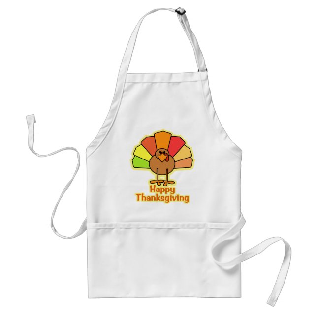 Turkey Cute Cartoon Happy Thanksgiving Design Standard Apron (Front)