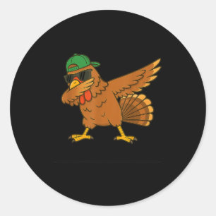 Turkey Dab Meme Animal Dance Funny For Men Women K Classic Round Sticker