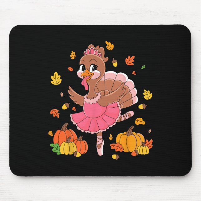 Turkey Dancing Ballet Lover Dancer Thanksgiving Fo Mouse Mat (Front)