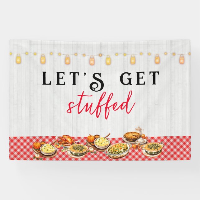 Turkey Day Friendsgiving Thanksgiving Dinner Banner (Horizontal)