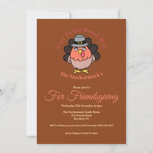 Turkey Day Funny Friendsgiving Thanksgiving Dinner Invitation