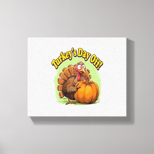 Turkey Day off Thanksgiving Oversized T-Shirt Canvas Print (Front)