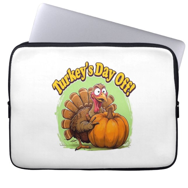 Turkey Day off Thanksgiving Oversized T-Shirt Laptop Sleeve (Front)