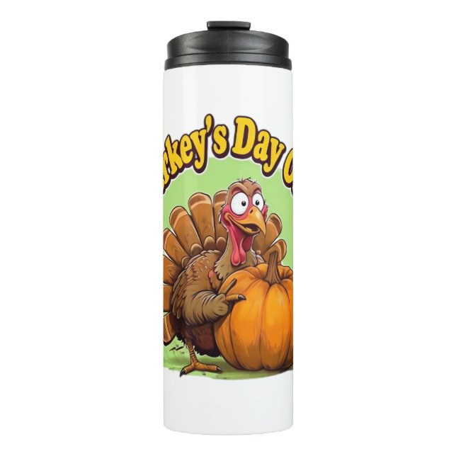 Turkey Day off Thanksgiving Oversized T-Shirt Thermal Tumbler (Front)