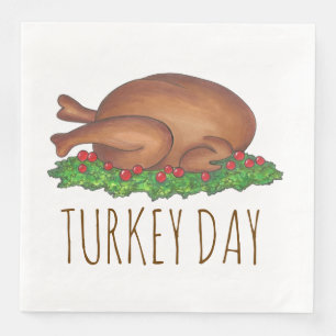 Turkey Day Thanksgiving Dinner Holiday Meal Napkin