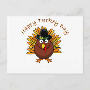 Turkey Day Thanksgiving Holiday Turkey Logo Postcard