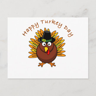 Turkey Day Thanksgiving Holiday Turkey Logo Postcard