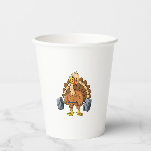 Turkey Deadlift Funny Thanksgiving Day Fitness Wei Paper Cups (Front)