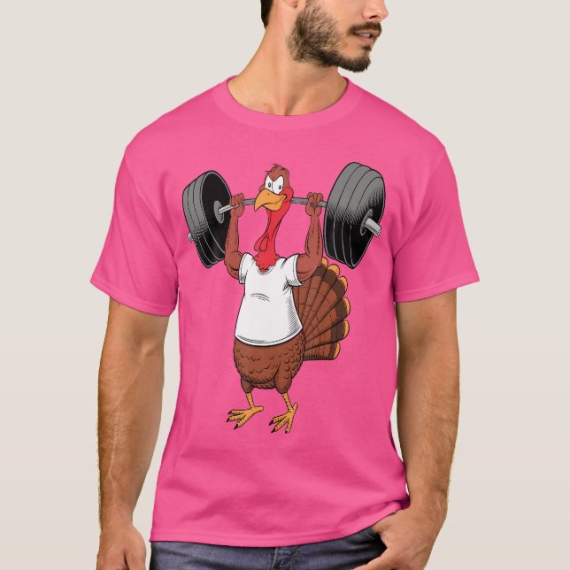 Turkey Deadlift Funny Thanksgiving Day Fitness Wei T-Shirt (Front)