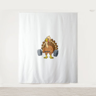 Turkey Deadlift Funny Thanksgiving Day Fitness Wei Tapestry