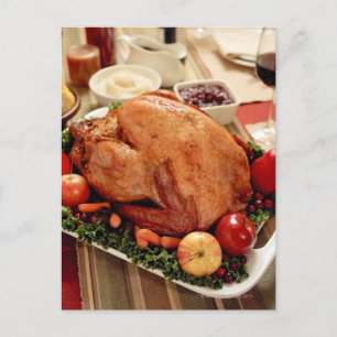 Turkey Dinner Meal Postcard