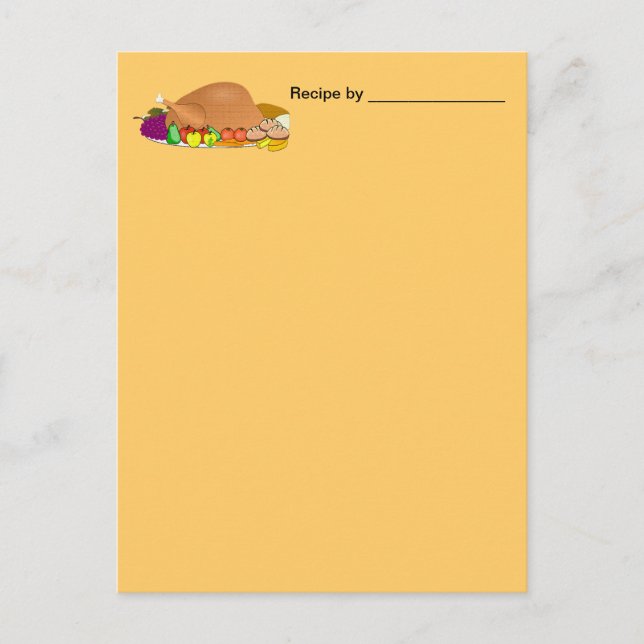 Turkey Dinner Recipe Blank Card (Front)