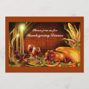 Turkey Dinner Thanksgiving Invitations