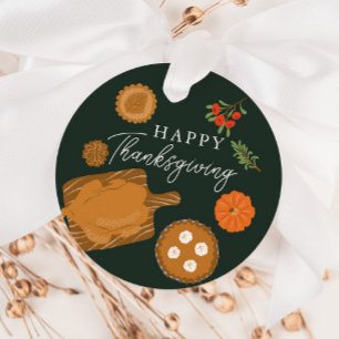 Turkey Dinner Thanksgiving Theme Favour Tags