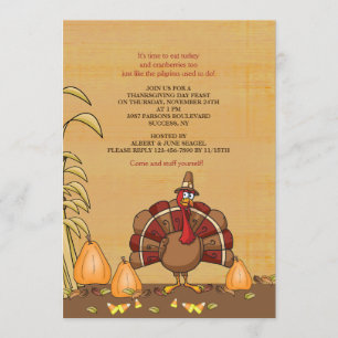 Turkey Dinner Time Thanksgiving Invitation