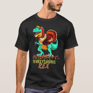 Turkey Dinosaur Happy Dinner Thanksgiving Hello Fa T-Shirt