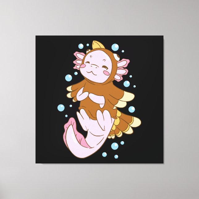 Turkey Disguise Axolotl Fun Canvas Print (Front)