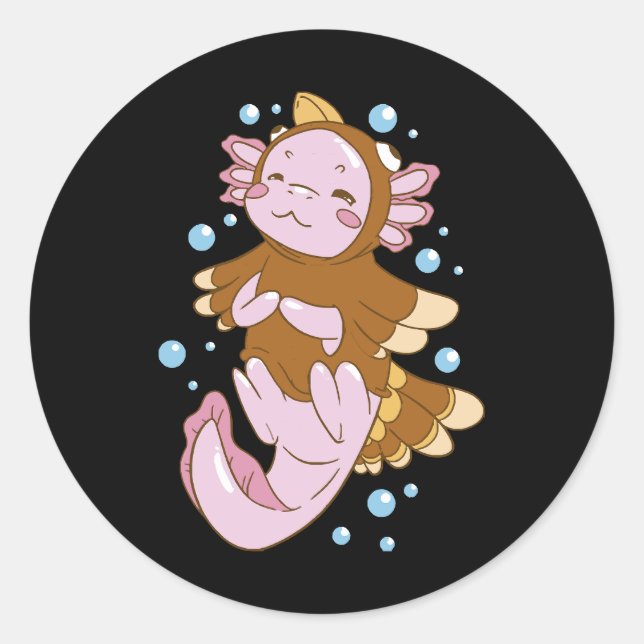 Turkey Disguise Axolotl Fun Classic Round Sticker (Front)