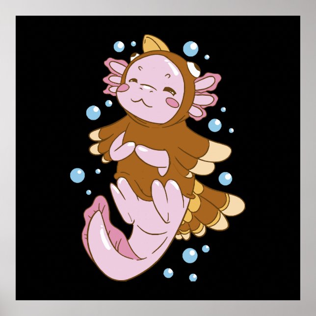 Turkey Disguise Axolotl Fun Poster (Front)
