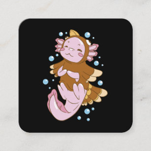 Turkey Disguise Axolotl Fun Square Business Card