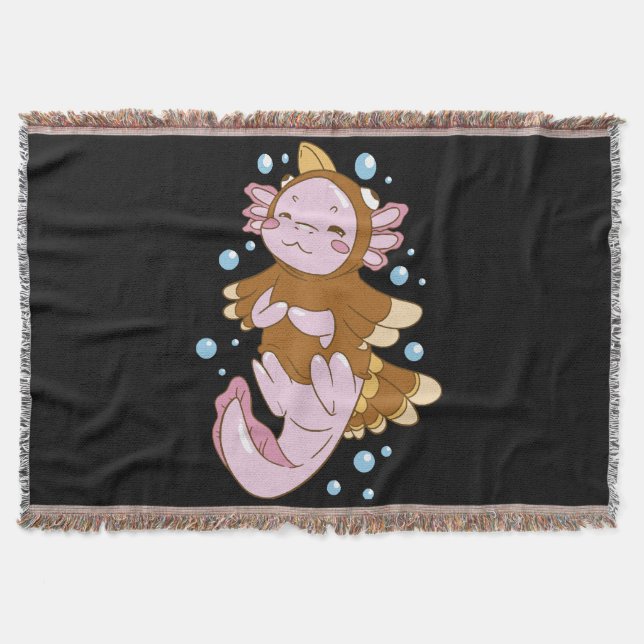 Turkey Disguise Axolotl Fun Throw Blanket (Front)