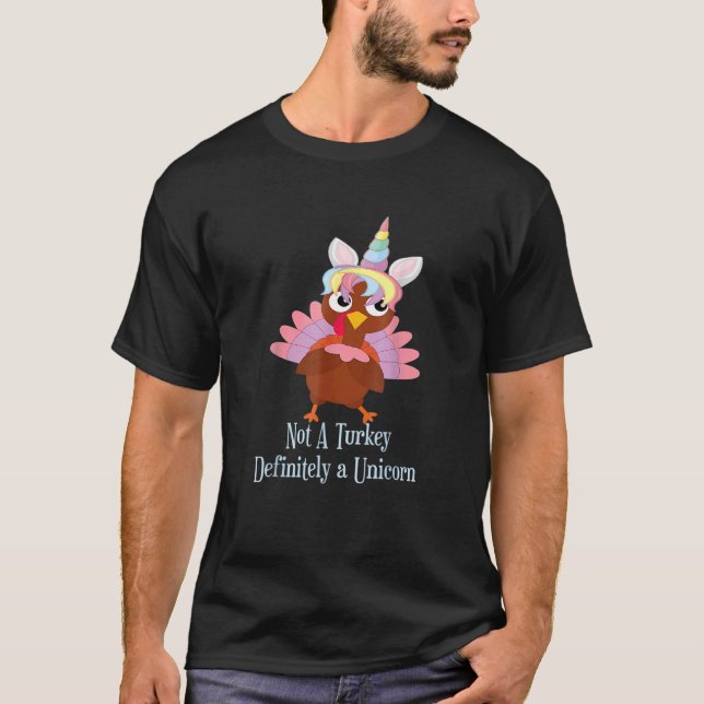 Turkey Disguise Unicorn Thanksgiving T-Shirt (Front)