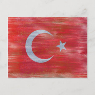 Turkey distressed Turkish flag Postcard
