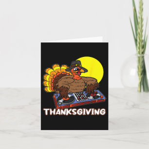 Turkey Dj Thanksgiving Day Cool Fall Dance Music D Card